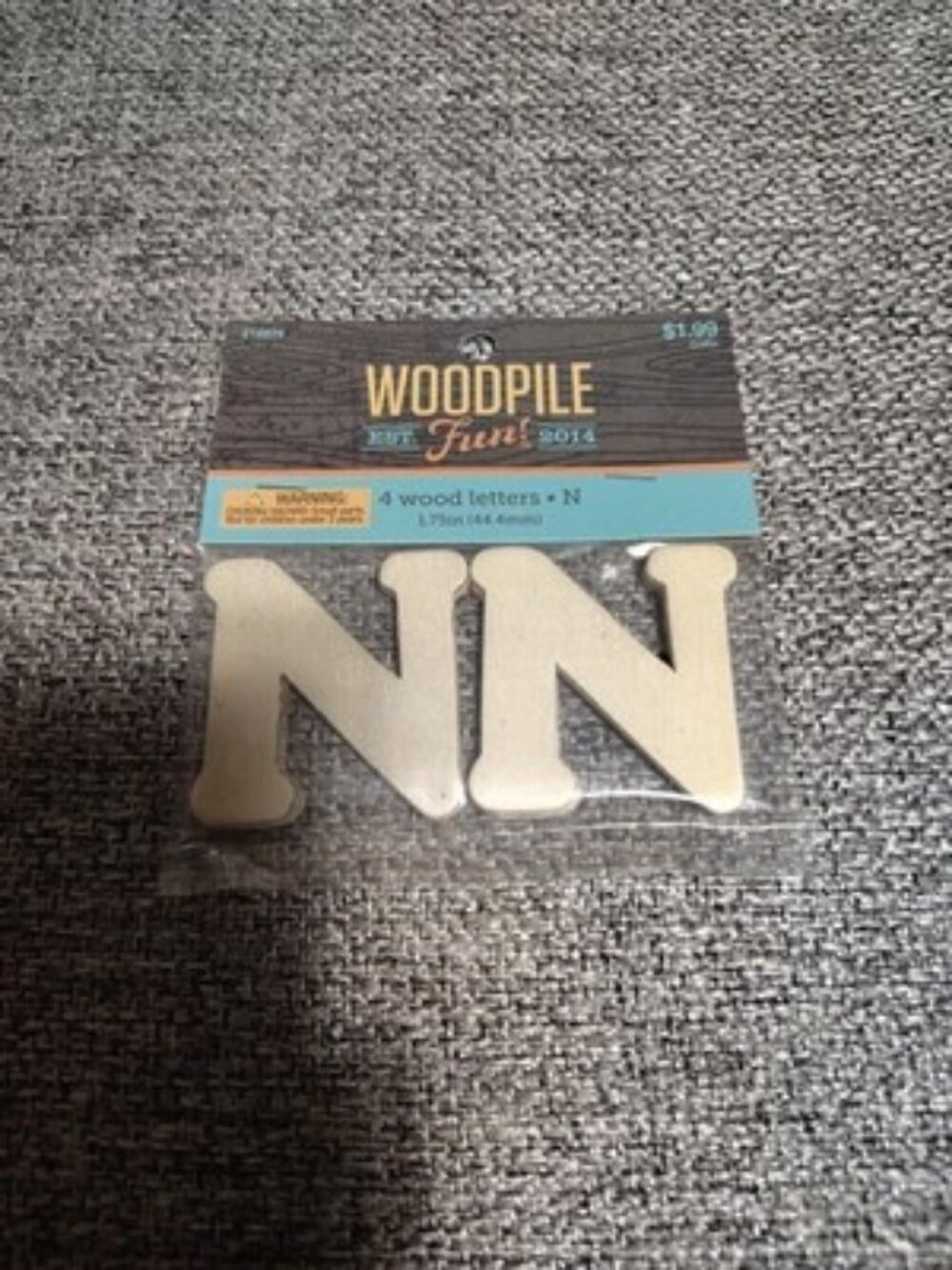 Hobby Lobby Woodpile 1.75” Wood Letters (4 Pieces Of Letter N) Still Sealed New